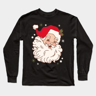 Retro Santa Claus Mid Century Modern Long Sleeve T-Shirt